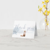 Carte Scène forestière hivernale Renard Merci (Fleur jaune)