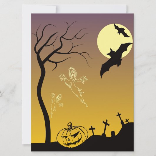 Carte Scène Haunted Graveyard Halloween, Halloween (Devant)