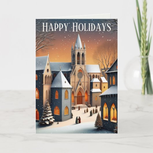 Carte Scène médiévale du village de Noël (Devant)