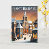 Carte Scène médiévale du village de Noël (Fleur jaune)