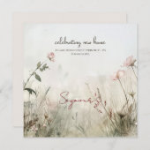 Carte Scène rêvée de fleurs de printemps (Devant / Derrière)