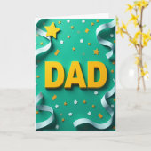 Carte Scène Teal de Papa Ensoleillé (Fleur jaune)