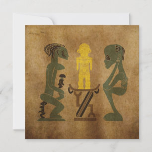 Carte Scène tribale africaine vintage abstraite