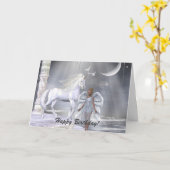 Carte Scène Unicorne d'ange céleste (Fleur jaune)