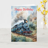 Carte Scenic Landscape a Victorian Train (Fleur jaune)