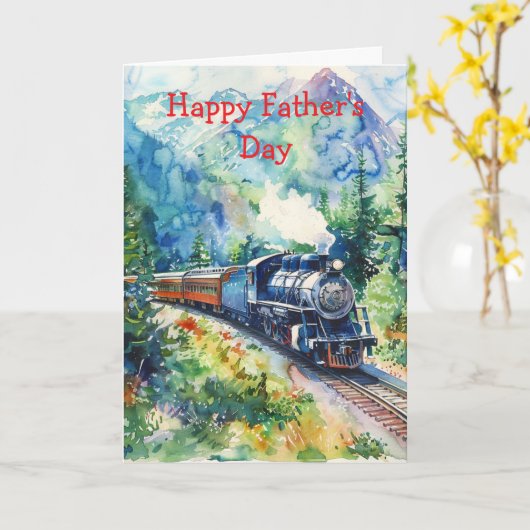 Carte Scenic Landscape with Train (Fleur jaune)