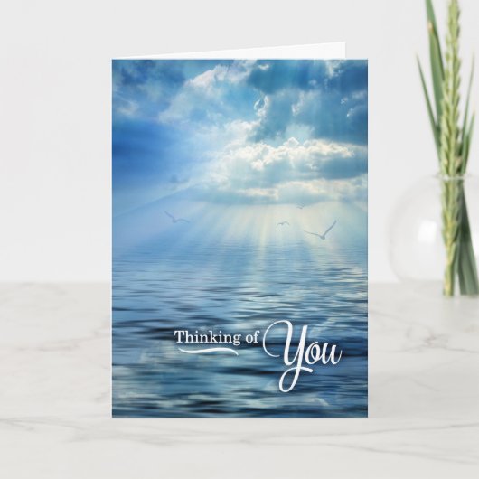 Carte Scenic Ocean View Cloud Reflection Thinking of You (Devant)