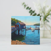 Carte Scenic Rockport Maine Harbor with Boats (Debout devant)