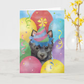 Carte Schipperke des ballons d'anniversaire (Fleur jaune)