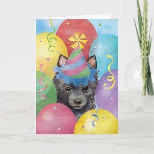 Carte Schipperke des ballons d'anniversaire
