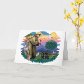 Carte Schipperke (deux) (Fleur jaune)