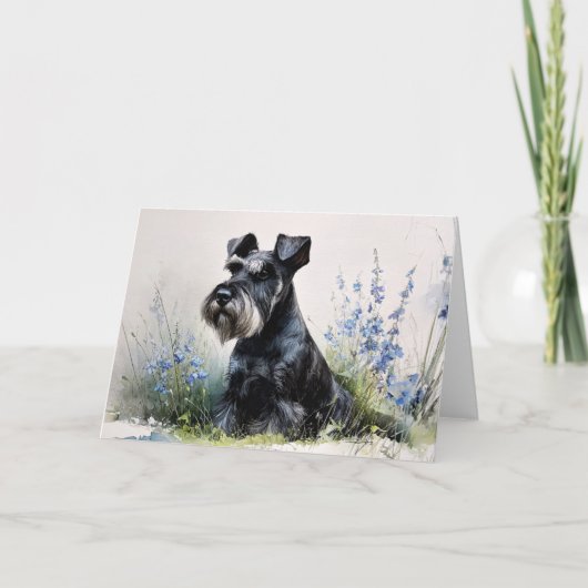 Carte Schnauzer aquarelle (Devant)