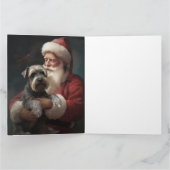 Carte Schnauzer avec Noël Festif du Père Noël (Intérieur)