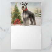 Carte Schnauzer Chien à Noël de neige (Intérieur)