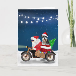 Carte Schnauzer Chien Noël Père Noël