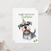 Carte Schnauzer Chien Personnalisé Joyeux Appartement d' (Devant/Arrière en situation)