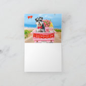 Carte Schnauzer Chien Saint Valentin Coeurs de camion (Intérieur)