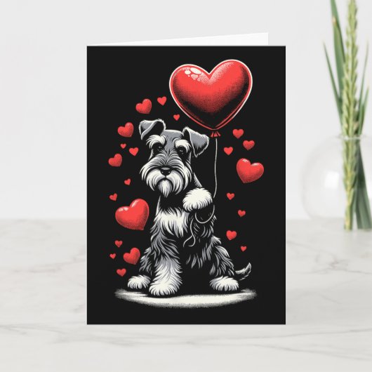 Carte Schnauzer Chien Saint-Valentin Propriétaire de chi (Devant)