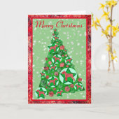 Carte Schnauzer Chien Silhouette Décor Arbre de Noël (Fleur jaune)