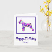 Carte Schnauzer Chien Silhouette mou pourpre PY&B (Fleur jaune)