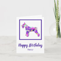 Schnauzer Chien Silhouette mou pourpre PY&B