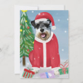 Carte Schnauzer dans la neige Noël  (Dos)