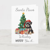 Carte Schnauzer de chien de Noël personnalisable (Devant)