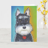 Carte Schnauzer de chien sauvage (Fleur jaune)