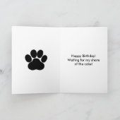 Carte Schnauzer de fête d'anniversaire avec ruban Derriè (Intérieur)