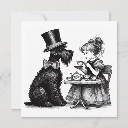 Carte Schnauzer Dog Flat Note (Devant)