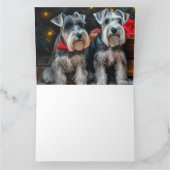 Carte Schnauzer enneigé décoration de Noël traîneau  (Intérieur)