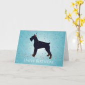 Carte Schnauzer Géant Joyeux Design d'anniversaire (Fleur jaune)
