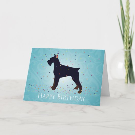 Carte Schnauzer Géant Joyeux Design d'anniversaire (Devant)