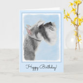 Carte Schnauzer (géant, standard) Peinture - Dog Art (Fleur jaune)