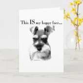 Carte Schnauzer Happy Face (Fleur jaune)