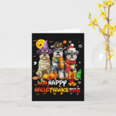 Carte Schnauzer Happy Hallothanksmas Dog Lover Christmas (Fleur jaune)