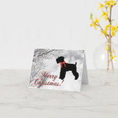 Carte Schnauzer Joyeux Noël (Fleur jaune)