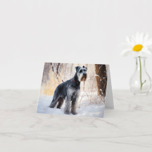 Carte Schnauzer Laisser neiger Noël