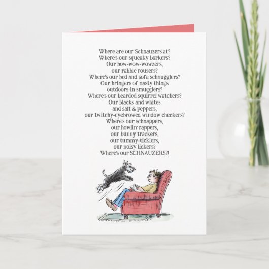 Carte Schnauzer Lover Funny Poem Grey Card (Devant)