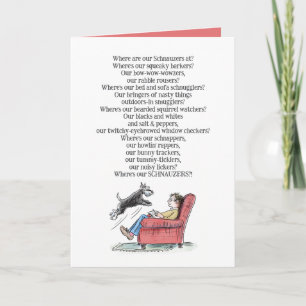 Carte Schnauzer Lover Funny Poem Grey Card