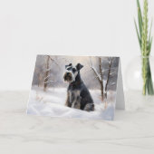 Carte Schnauzer Miniature Laisser neiger Noël (Devant)