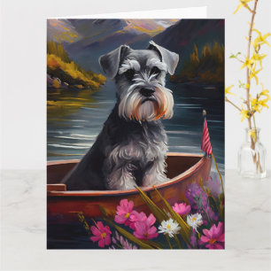 Carte Schnauzer sur une pagaie : Une aventure pittoresqu