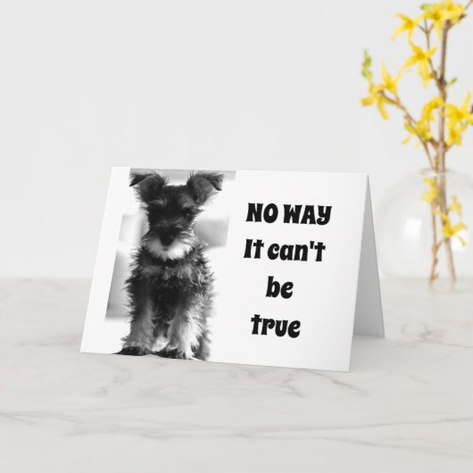 CARTE SCHNAUZER TU AS ENCORE L'AIR 69 PAS "70 ! ! ! !" C (Fleur jaune)
