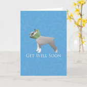 Carte Schnauzer va bien bientôt design (Fleur jaune)