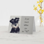CARTE SCHNAUZER ""VOUS M'AVEZ EU" VOUS AVEZ **40 ANS ?** (Fleur jaune)