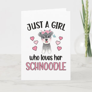 Carte Schnoodle Girl Amoureux des chiens Propriétaire de