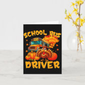 Carte School Bus Driver Turkey Thanksgiving Gift  (Fleur jaune)