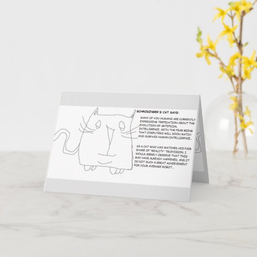 Carte Schrodinger's Cat & Artificial Intelligence (Fleur jaune)