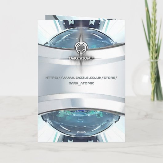 Carte Sci-Fi Cyber Droid Fighter Pilot Anniversaire (Dos)