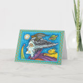 Carte SCI FI SPACE WITCH & COMET CAT HALLOWEEN Vide (Devant)